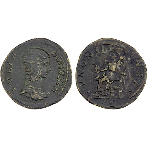 ROMAN EMPIRE: Julia Domna, wife of Septimius Severus, 193-211, AE sestertius (22.49g) (Rome), pleasi