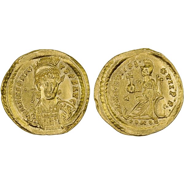 ROMAN EMPIRE: Theodosius II, 402-450 AD, AV solidus (4.25g), Constantinople, 441-450, VF-XF
