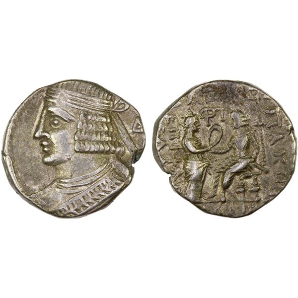 PARTHIAN KINGDOM: Pakoros I, ca. 78-105 AD, BI tetradrachm (14.60g), Seleukia on the Tigris, SE 390 