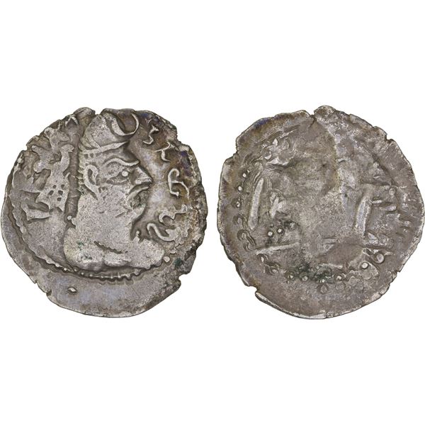 ALCHON HUNS: Lakhana Udayaditya, ca. 490s, AR drachm (3.46g), VF-XF