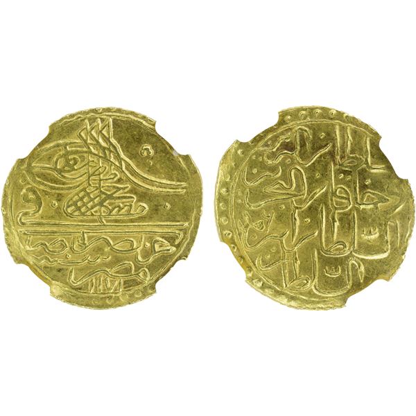 EGYPT: Mustafa III, 1757-1774, AV zeri mahbub, Misr, AH1171, NGC MS64