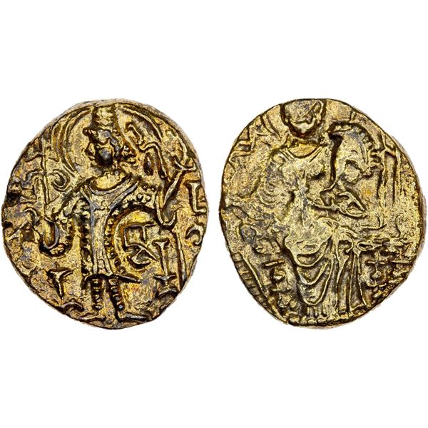 KUSHAN: Kipunada, ca. 350-375, debased AV dinar (6.76g), Choice VF