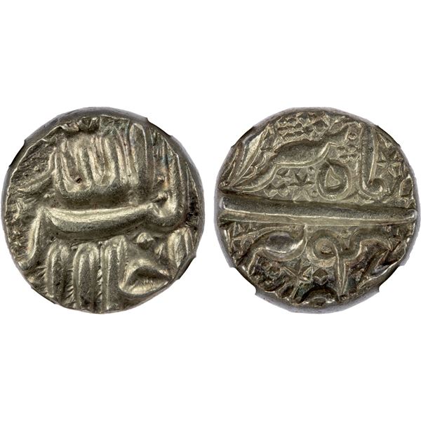 MUGHAL: Akbar I, 1556-1605, AR rupee, Berar, IE47, NGC AU55