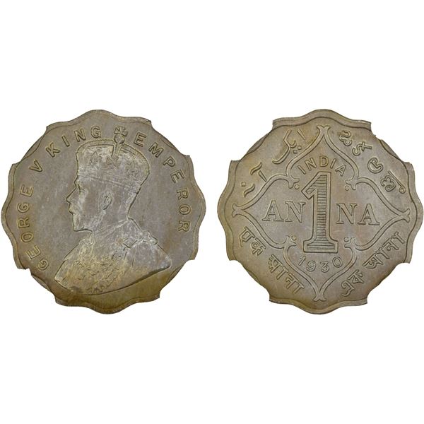 BRITISH INDIA: George V, 1910-1936, 1 anna, 1930(c), NGC MS64