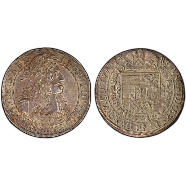 AUSTRIA: Leopold I, 1657-1705, AR thaler, Hall, 1683, PCGS UNC Details