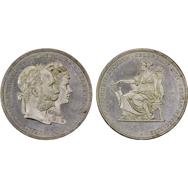 AUSTRIA: Franz Josef I, 1848-1916, AR 2 florin, 1879, UNC