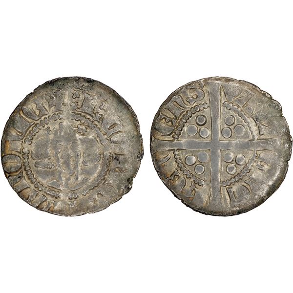 BELGIUM: HAINAUT: John of Avesnes, 1280-1304, AR esterlin (1.40g), ND, XF