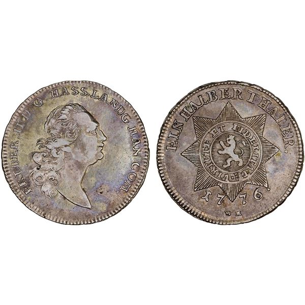 HESSE-CASSEL: Friedrich II, 1760-1785, AR 1/2 thaler, 1776, VF-XF