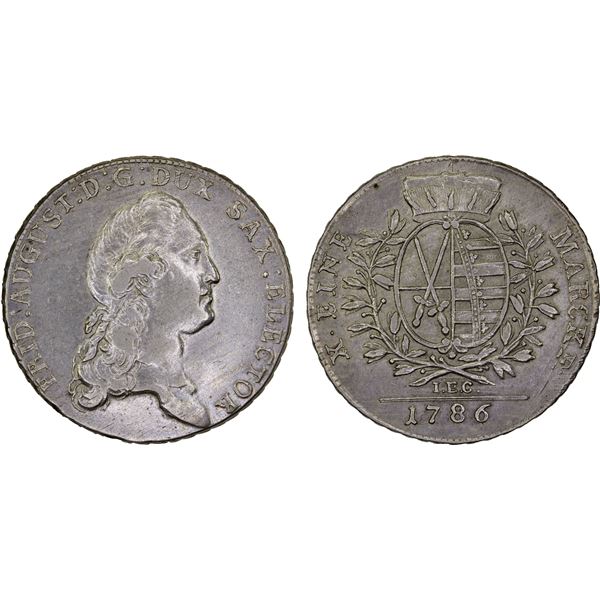 SAXE-ALBERTINE LINE: Friedrich August III, 1763-1806, AR thaler, 1786, XF