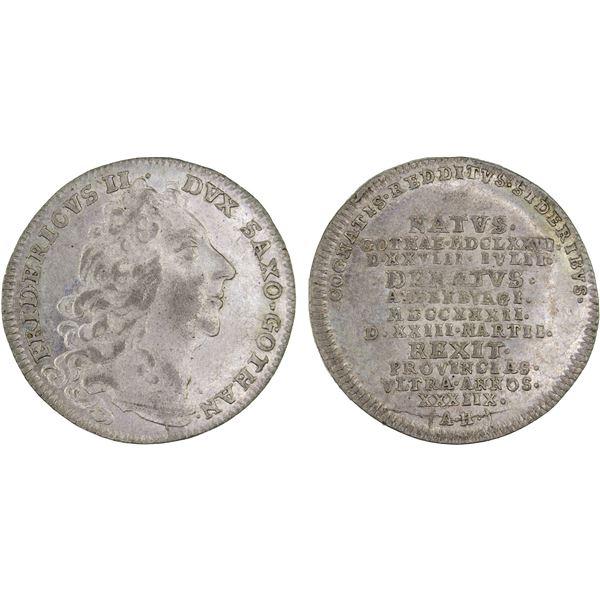 SAXE-GOTHA-ALTENBURG: Friedrich II, 1691-1732, AR 1/24 thaler (groschen), 1732, XF