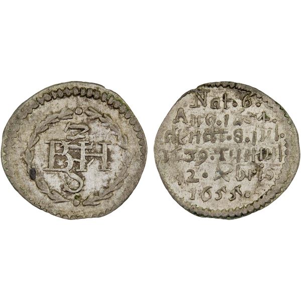 SAXE-WEIMAR: Wilhelm IV, 1640-1662, AR pfennig, 1655, XF