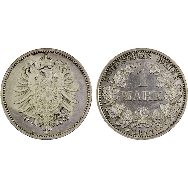 GERMANY: Kaiserreich, AR mark, 1877-A, AU