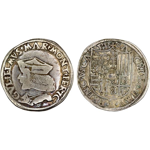 CASALE: Guglielmo II Paleologo, 1494-1518, AR testone (8.88g), ND, Fine