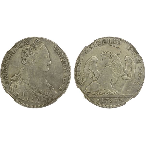 VENICE: Paolo Renier, 1779-1789, AR tallero, 1787, NGC XF details