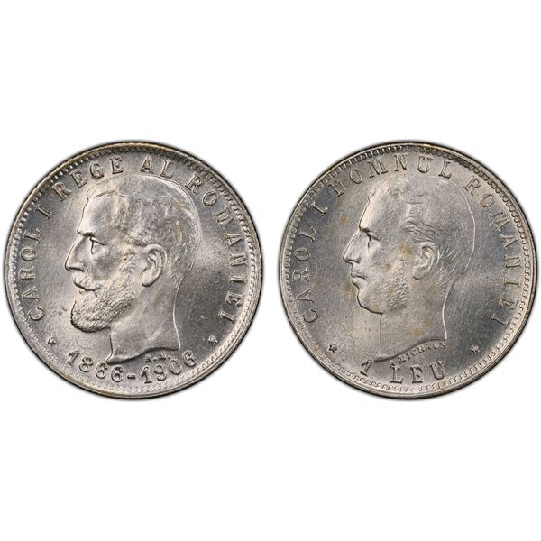 ROMANIA: Carol I, as King, 1894-1914, AR leu, 1906, PCGS MS64