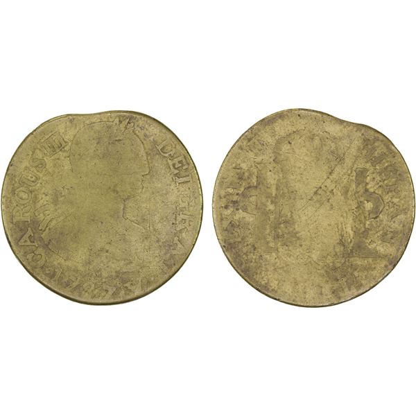 SPANISH COLONIES: Carlos III, 1760-1788, 2 reales (5.16g), 1787, AG