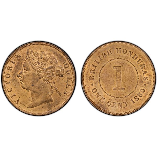 BRITISH HONDURAS: Victoria, 1837-1901, AE cent, 1885, PCGS MS64 RB