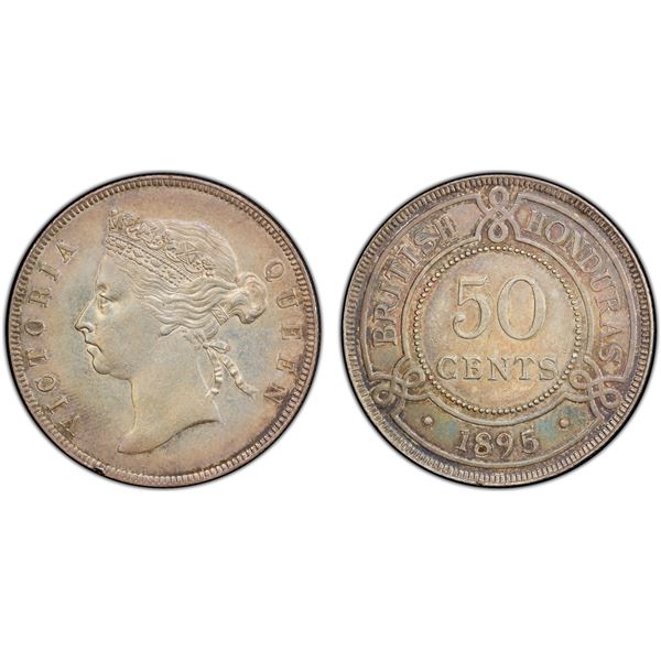 BRITISH HONDURAS: Victoria, 1837-1901, AR 50 cents, 1895, PCGS AU details
