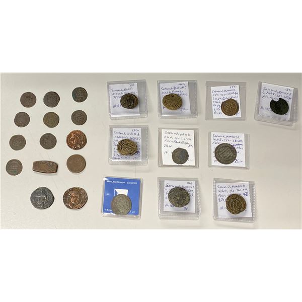 SAMANID: LOT of 24 copper coins