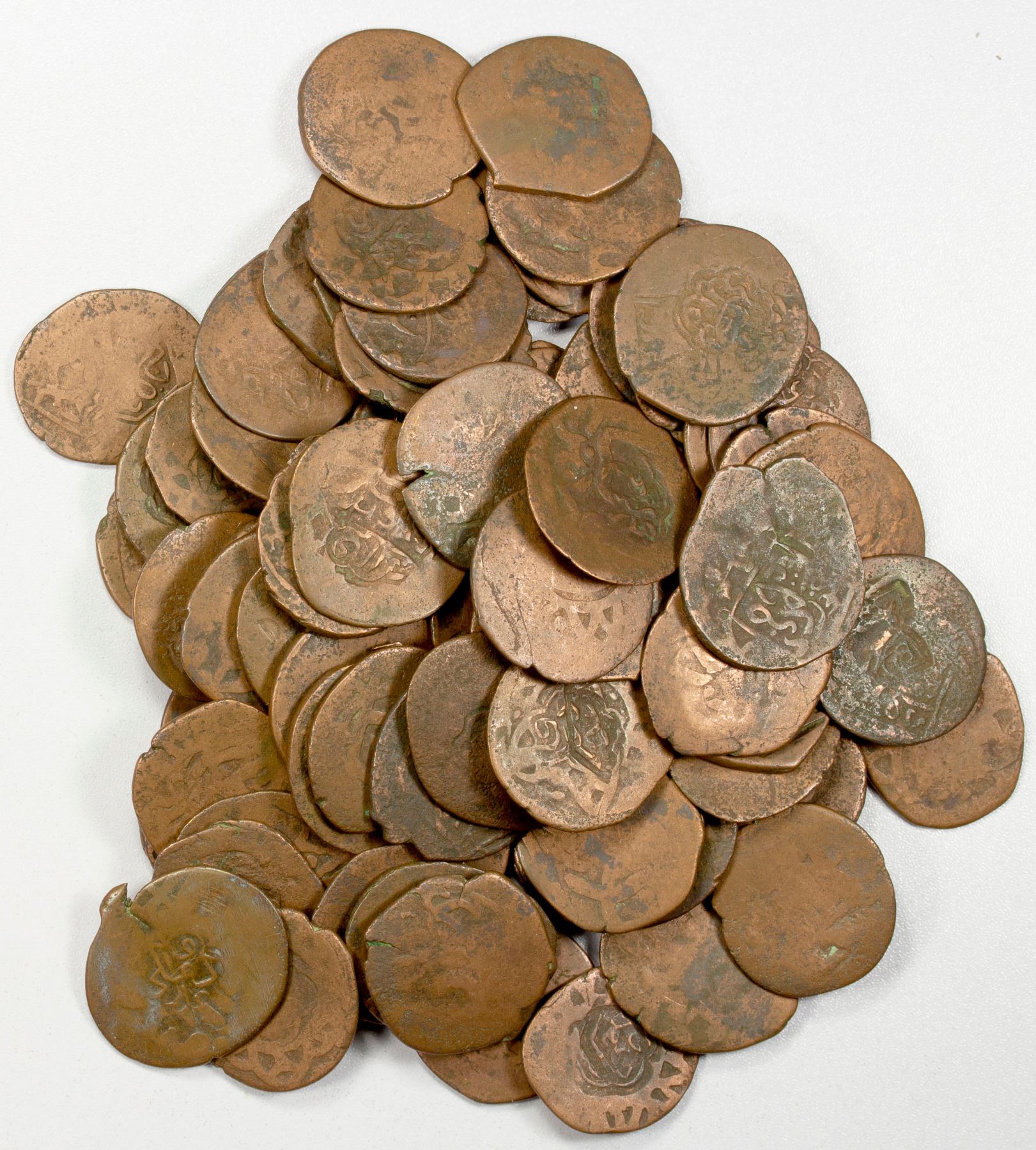 Copper Shell Coin CENTRAL ASIA: LOT of 91 copper coins - Stephen Album Rare Coins
