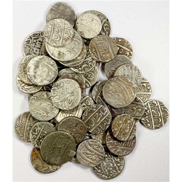 MUGHAL: LOT of 46 silver rupees
