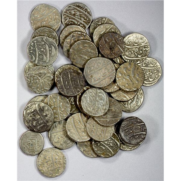 MUGHAL: LOT of 40 silver rupees