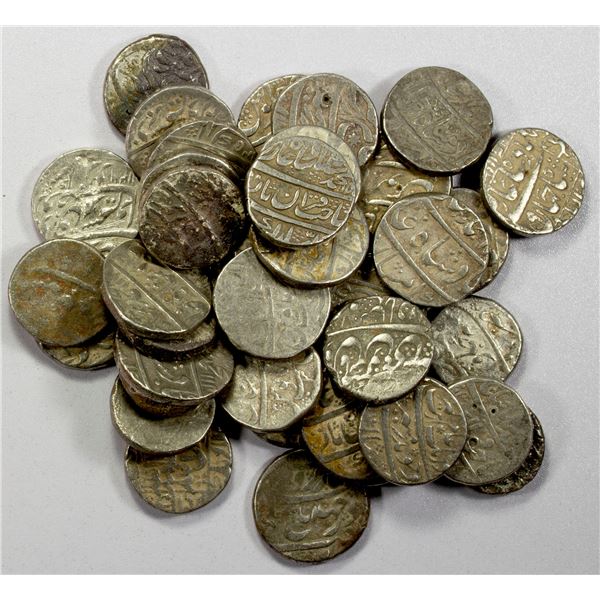 MUGHAL: LOT of 40 silver rupees