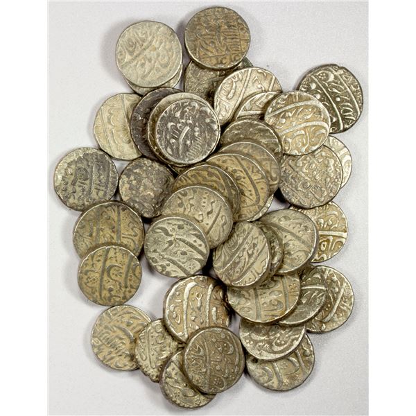MUGHAL: LOT of 40 silver rupees