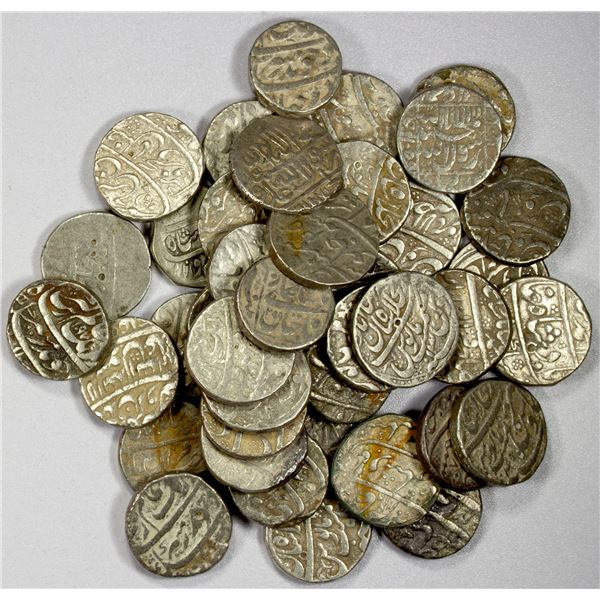 MUGHAL: LOT of 40 silver rupees