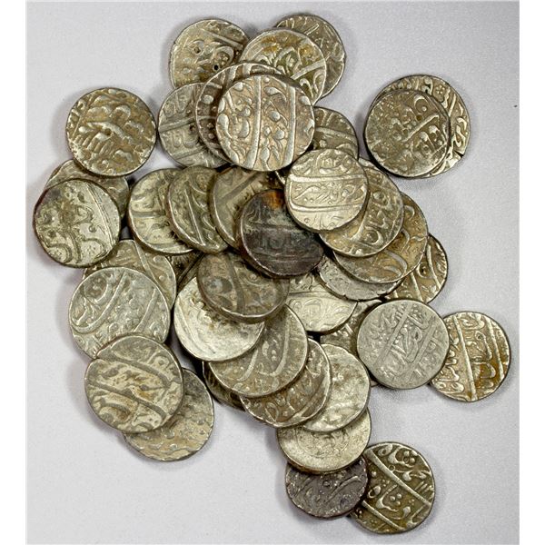 MUGHAL: LOT of 40 silver rupees