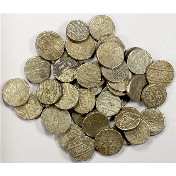 MUGHAL: LOT of 40 silver rupees