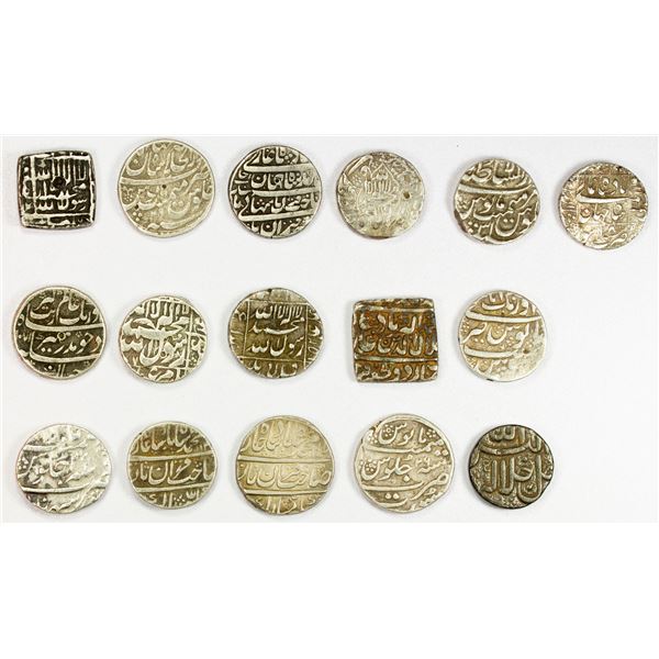 MUGHAL: LOT of 16 AR rupees