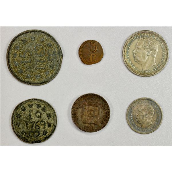 PORTUGUESE INDIA: LOT of 6 coins