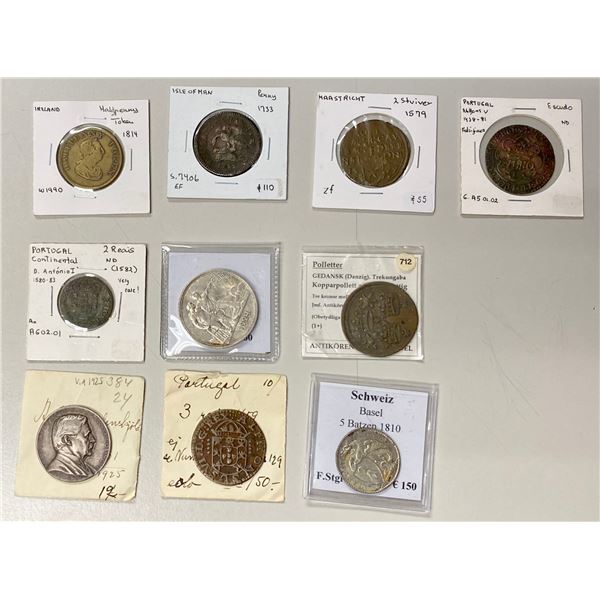 EUROPE: LOT of 10 coins, tokens, and a medal