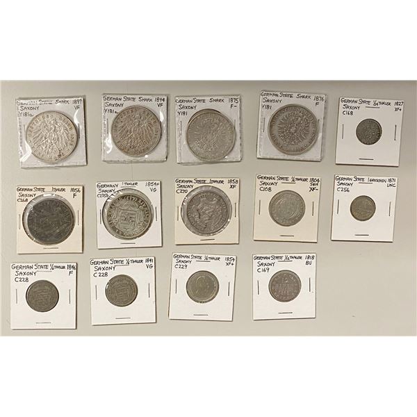 SAXONY: LOT of 14 coins