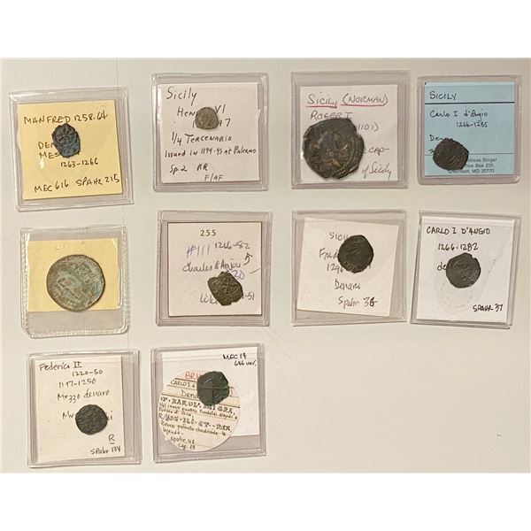 SICILY: LOT of 10 medieval coins