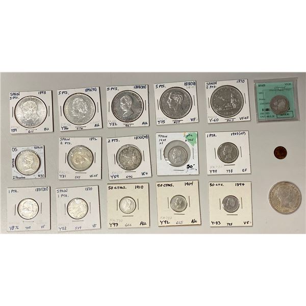 SPAIN: LOT of 18 coins