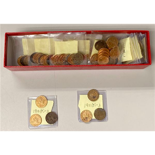 GERMAN EAST AFRICA: Wilhelm II, 1888-1918, LOT of 100 coins