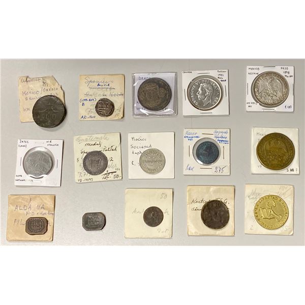 AMERICAS: LOT of 15 coins, tokens, and medals