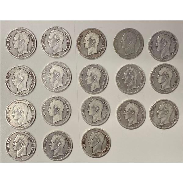 VENEZUELA: Republic, LOT of 18 coins