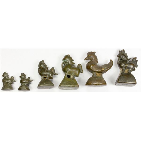 BURMA: LOT of 6 AE opium weights