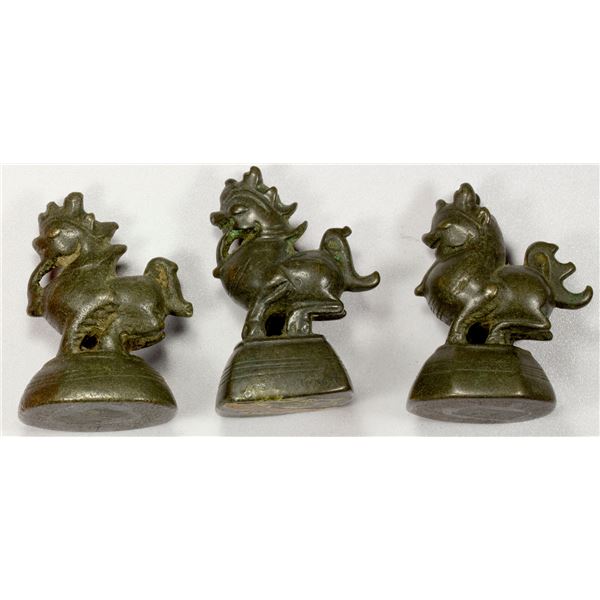 BURMA: LOT of 3 AE opium weights