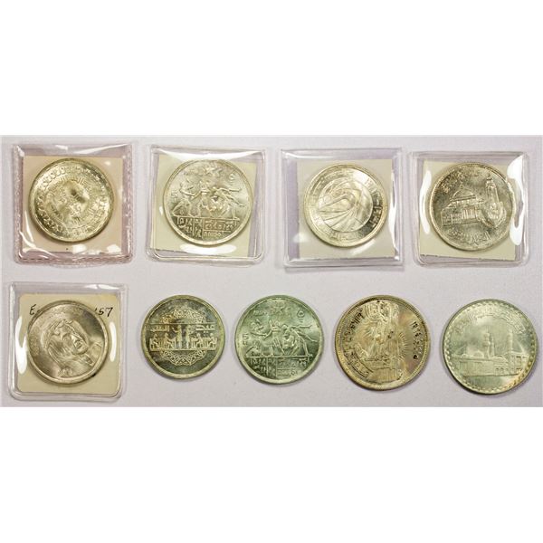 EGYPT: LOT of 9 silver crowns