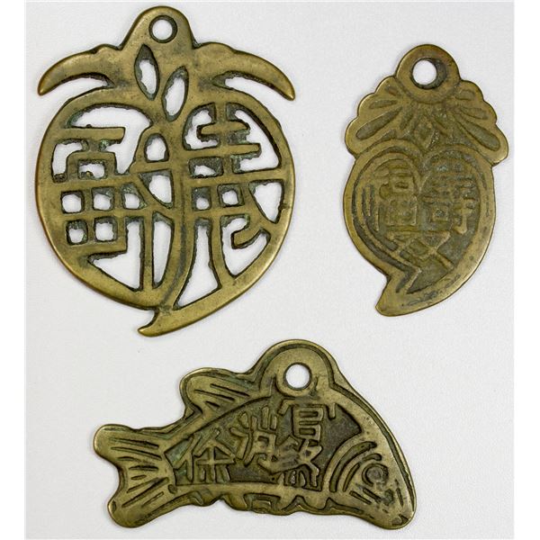 CHINA: LOT of 3 AE charms