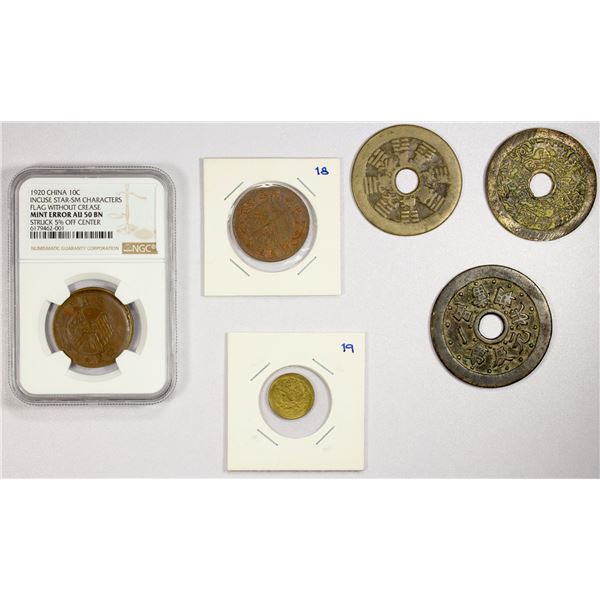 CHINA: LOT of 6 coins & charms
