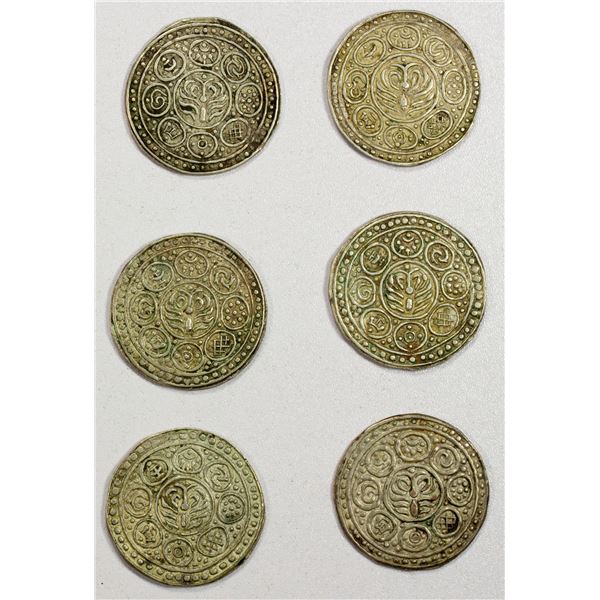 TIBET: LOT of 6 kong-par tangkas