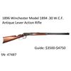 Image 1 : Antique Winchester Model 1894 .30 W.C.F. Rifle