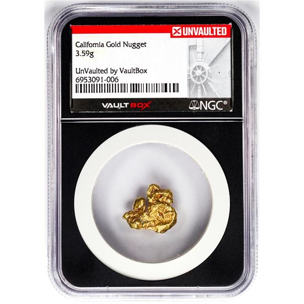 3.59 Gram California Gold Nugget NGC Vaultbox Unvaulted