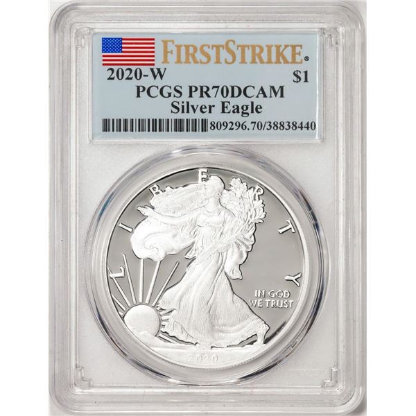 2020-W $1 Proof American Silver Eagle Coin PCGS PR70DCAM First Strike