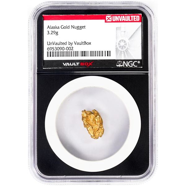 3.29 Gram Alaska Gold Nugget NGC Vaultbox Unvaulted